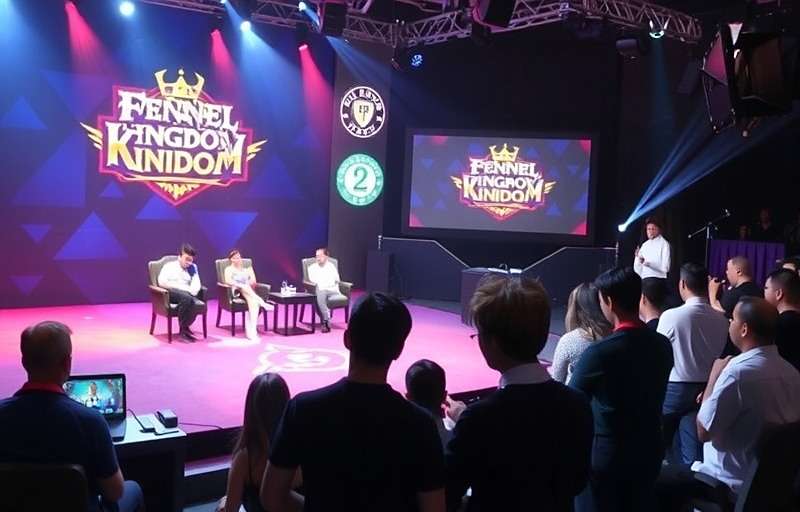 Fennel Kingdom Hero Mumbai Tournament Fennel Kingdom Hero tournament in Mumbai with players competing on stage and a large audience watching